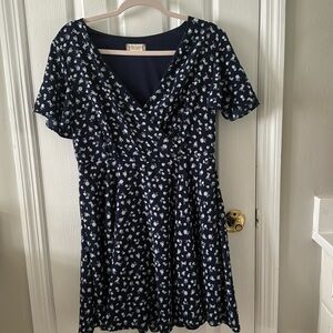 - Navy blue dress with white florals